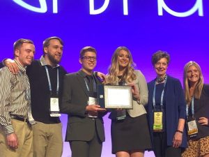 Photo of Student Nurses Association with award