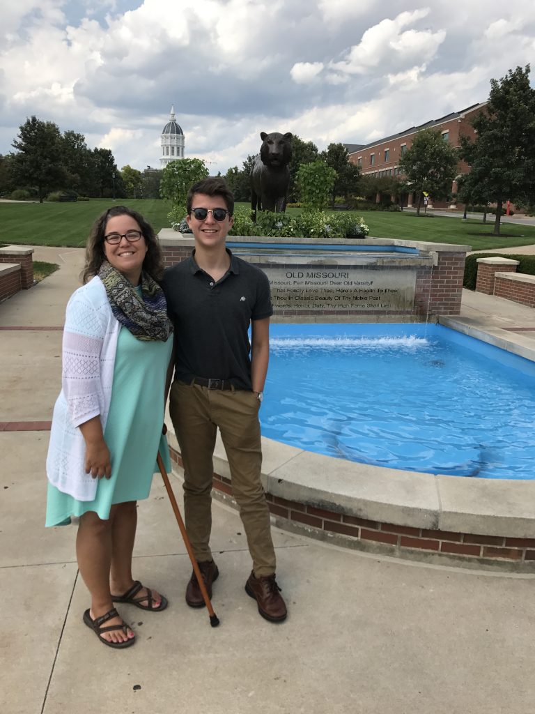 Michele on a college visit to Mizzou for her son, Mitchell, in 2017.