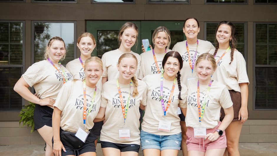 Students including Tipsord at Camp Barnabas