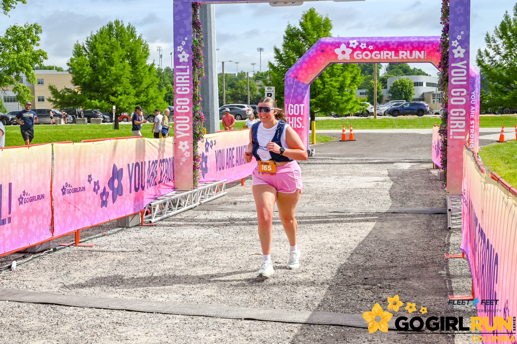 Gretta Cohoon running in the marathon.