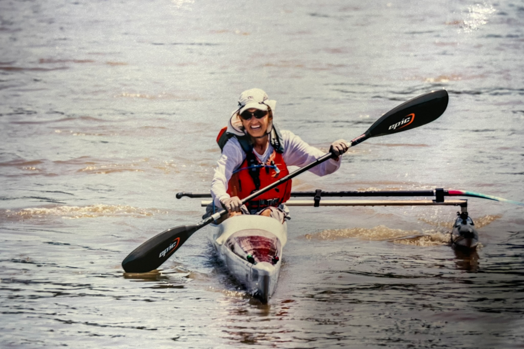 Sherri Ulbrich in her Kayake.