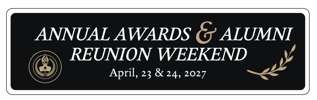Decorative graphic of annual awards and alumni reunion weekend.